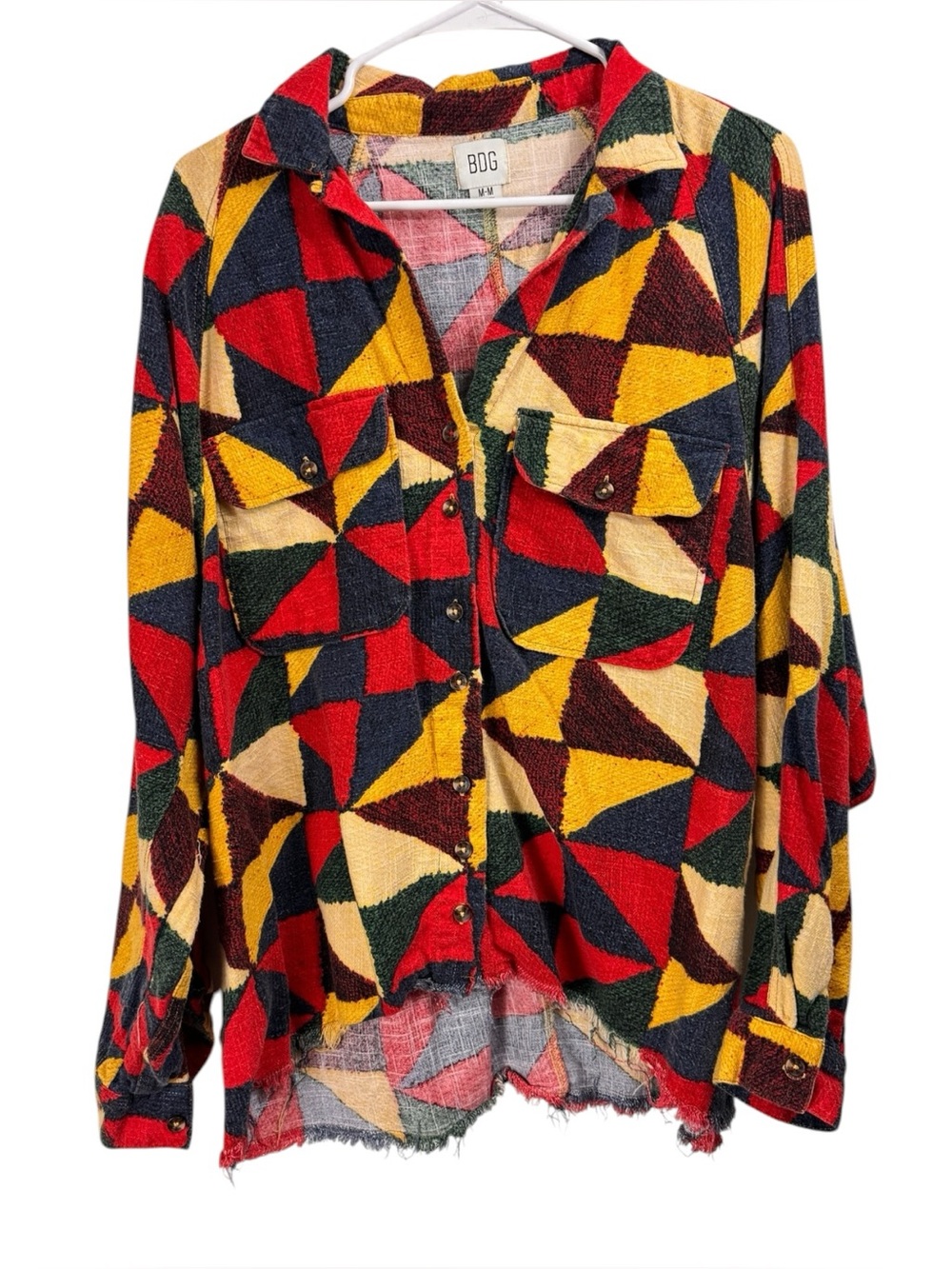 BDG Urban Outfitters Size Medium Brody Flannel Shirt Oversized Patchwork